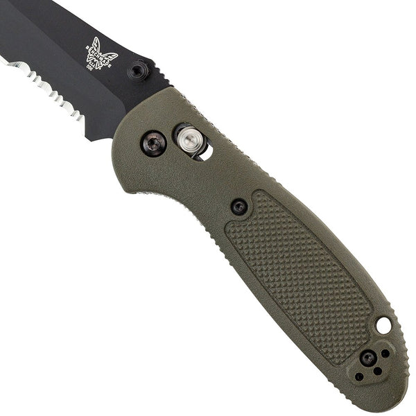 Benchmade Mini-Griptilian 556SBKOD, Black Serrated, Olive