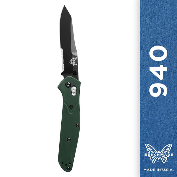Benchmade Osborne 940SBK, Black Serrated, Black