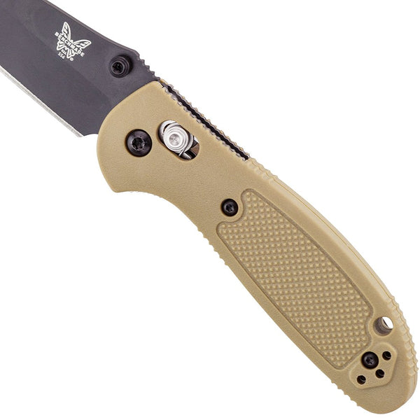 Benchmade Mini-Griptilian 556BKSN, Black Plain, Sand