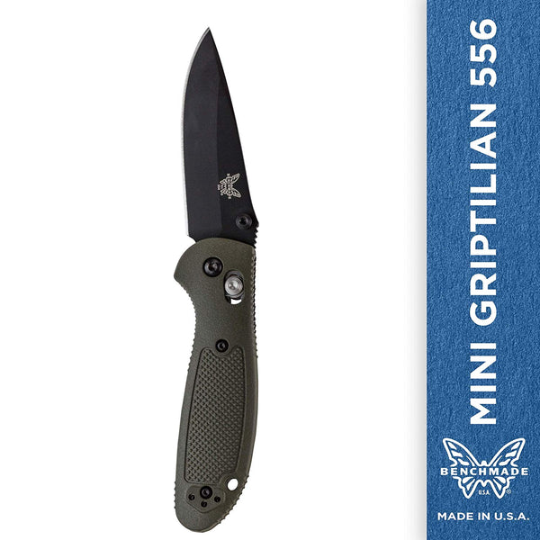 Benchmade Mini-Griptilian, 556BKOD, Black Plain, Olive