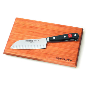 Wusthof Classic 5" Hollow Edge Santoku Knife with Cutting Board