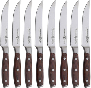 Messermeister Avanta Knife Bundle with (8 pc.) Steak Knife Pakkawood Gift Set, German Steel