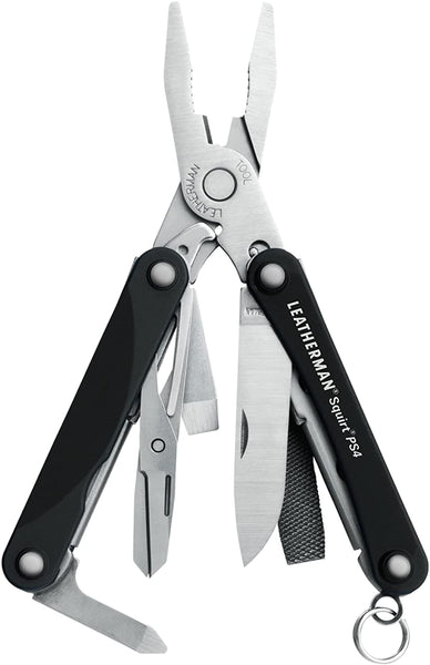 LEATHERMAN Squirt PS4 Keychain Multitool with Spring-Action Scissors and Aluminum Handles